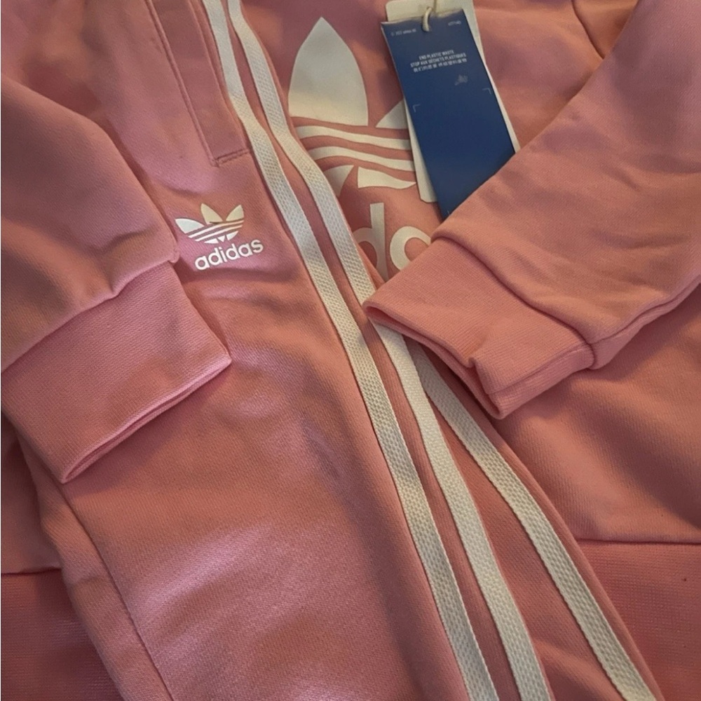 Adidas Pink and White sweatshirt and sweatpants